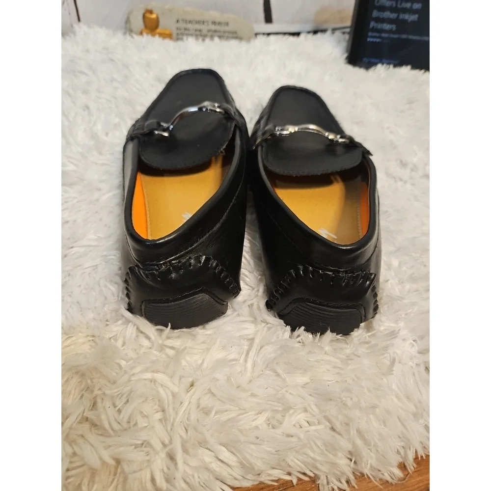Vostey Men's Penny Loafers‎ size 9 Slip on Shoes Black  EUC